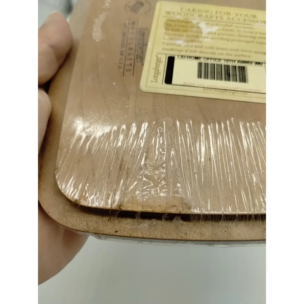 Wood Lid To Longaberger Home Office 10th Anniversary Basket #50564